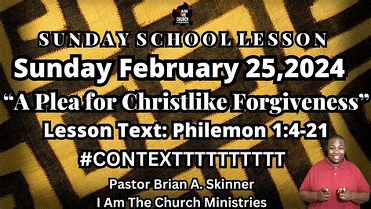 Sunday School Lesson For February 25 2024