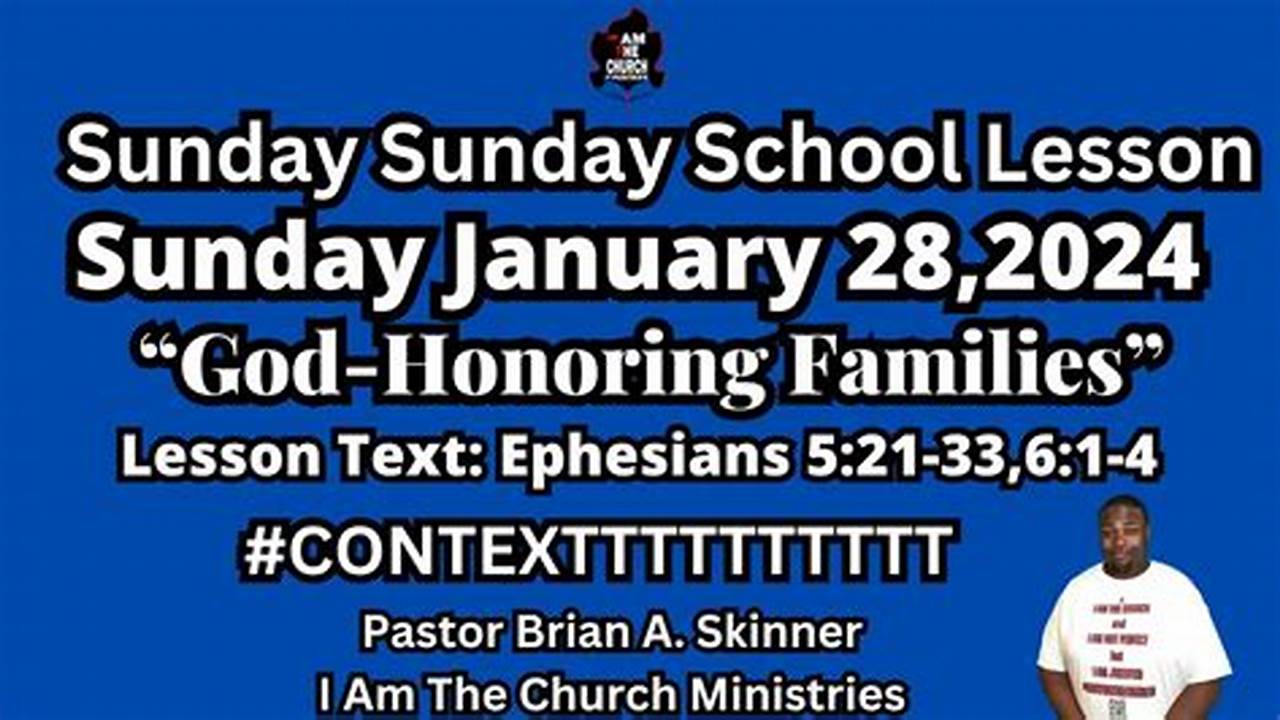 Sunday School Lesson Jan 28 2025 2023