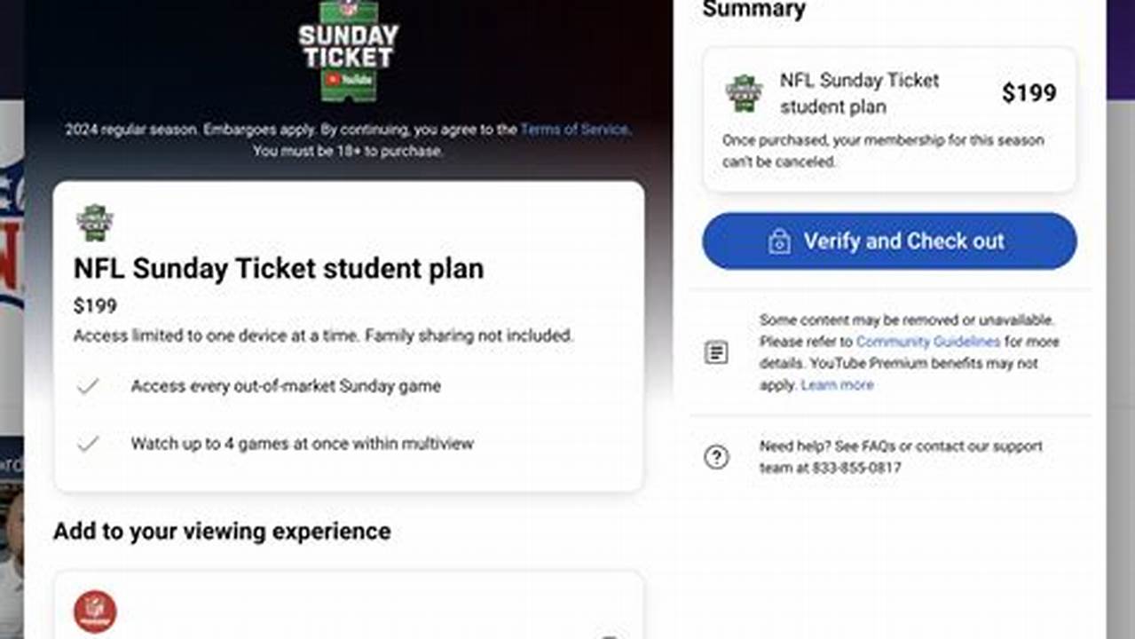 Sunday Ticket 2024 Student Discount Code
