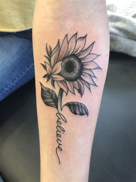 Sunflower Shoulder Flower Tattoo Designs