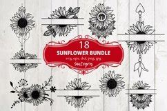 Download Sunflower 18 Monograms Bundle SVG File Crafts
