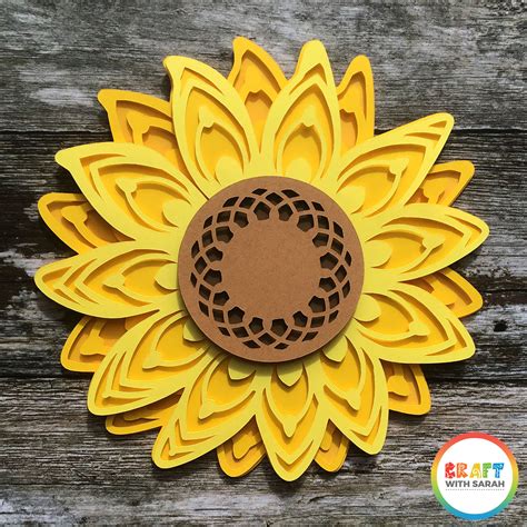 Craft your own stunning Sunflower masterpiece with our lifelike 3D Flower SVG design that will ignite your passion for nature and creativity