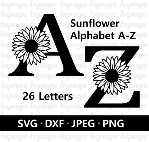 Download Sunflower Alphabet | Letters Numbers DXF Files