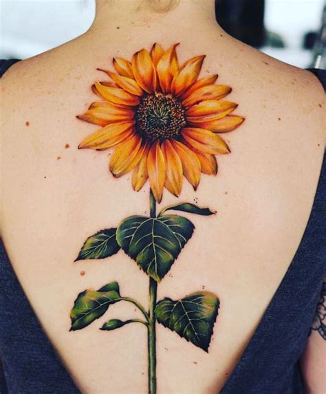 Sunflower Back Tattoo