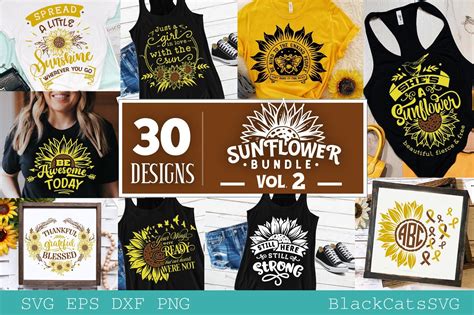 Download Sunflower Bundle 30 Designs - Vol 2 Commercial Use DXF Files