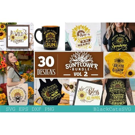 Download Sunflower Bundle 30 Designs - Vol 2 Files DXF Files