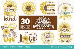 Download Sunflower Bundle 30 Designs Commercial Use For Crafts