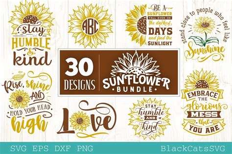Download Sunflower Bundle 30 Designs Files For Crafts