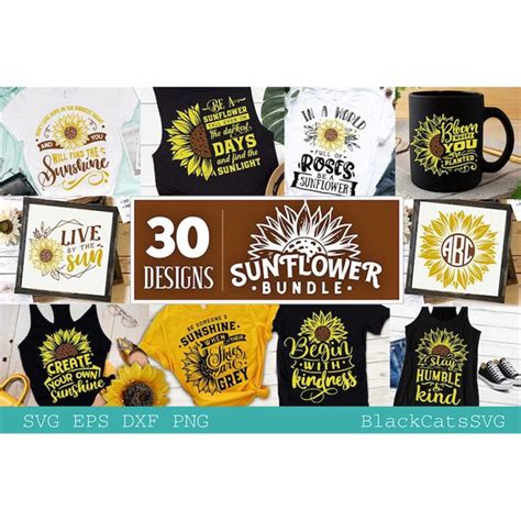Download Sunflower Bundle 30 Designs Printable