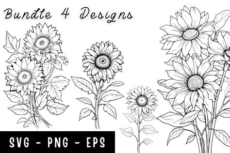Download Sunflower Bundle Svg Cut Files Commercial Use For Crafts