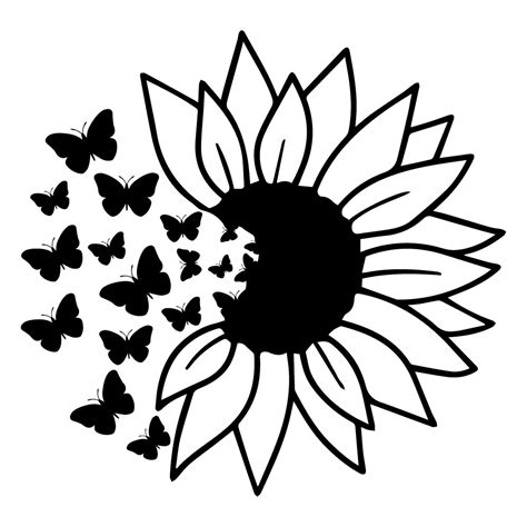 Fluttering Elegance: Download Free Sunflower Butterfly Svg and Add a Touch of Classic Charm to Your Designs!