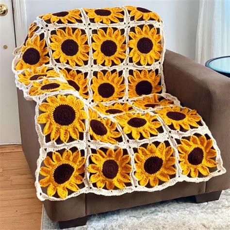 Sunflower Crochet Blanket Pattern Free