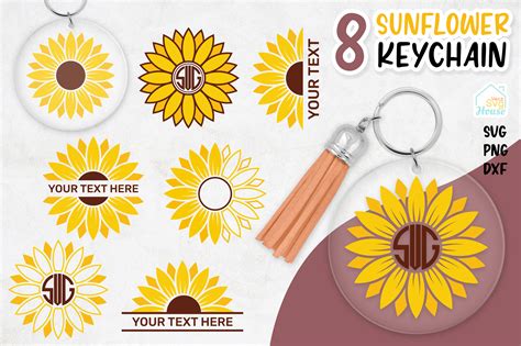 Download Sunflower Frames Keychain SVG Crafts