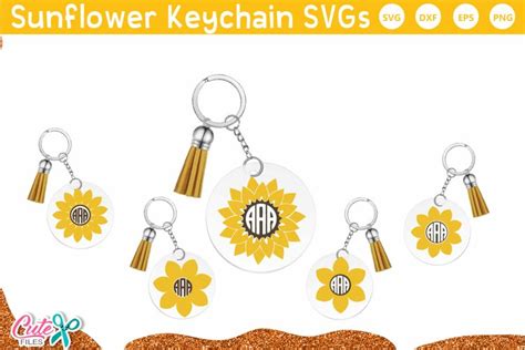 Download Sunflower Frames Keychain SVG Printable