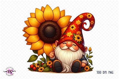 Download Sunflower Gnome | Sublimation File for Cricut Machine