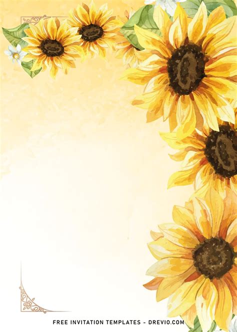 Sunflower Invitation Template Free