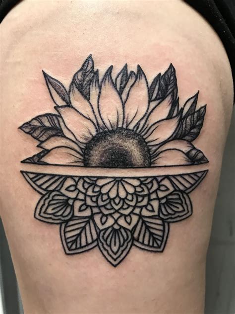 Sunflower Mandala Tattoo