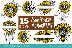 Download Sunflower Monograms Bundle 15 Design Commercial Use