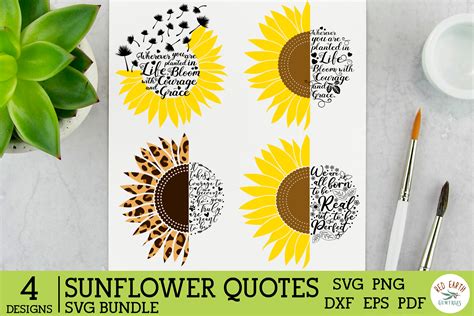 Download Sunflower Quote Saying Bundle Crafts