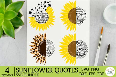 Download Sunflower Quote Saying Bundle Easy Edite