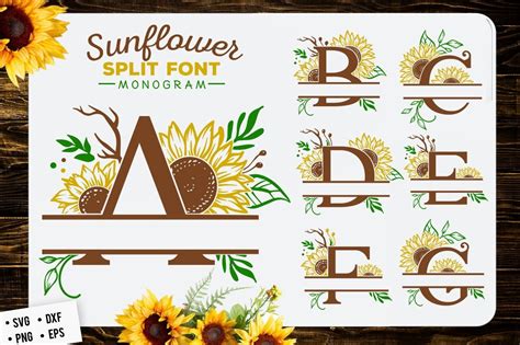 Download Sunflower Split Font Monogram Easy Edite