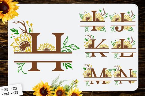 Download Sunflower Split Font Monogram Files for Cricut