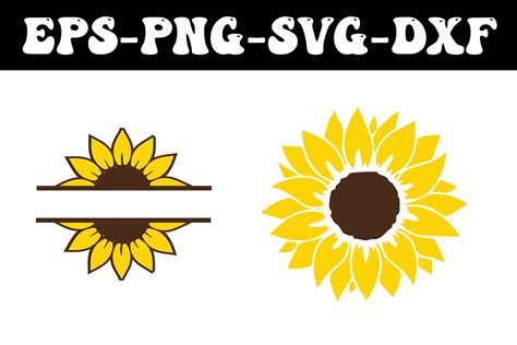Download Sunflower Split Monogram Svg Commercial Use For Crafts