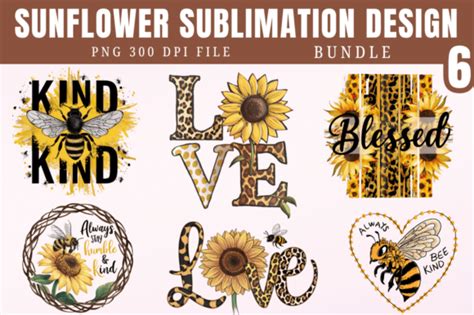 Download Sunflower Sublimation Designs Bundle Commercial Use DXF Files