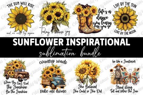 Download Sunflower Sublimation Designs Bundle Files Free PSD Mockups