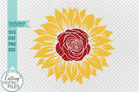 Download Sunflower Sublimation. Design for Print Files DXF Files