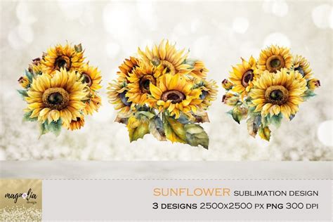 Download Sunflower Sublimation. Design for Print Files Free PSD Mockups