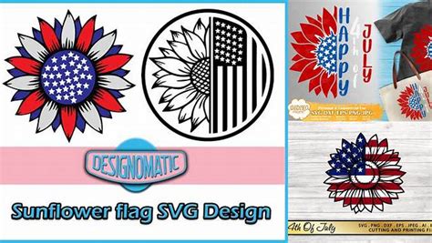 Download Sunflower USA Flag SVG Files DXF Files