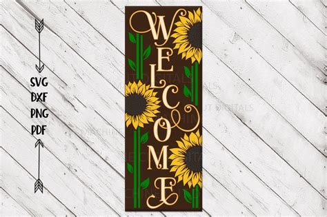 Download Sunflower Vertical Porch Sign SVG File - SVG Design Images