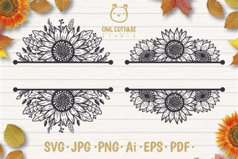 Download Sunflowers Borders Set SVG Images