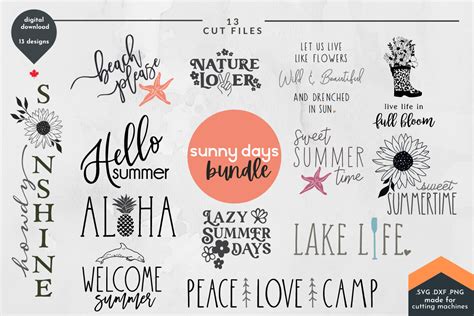 Download Sunny Days Summer SVG Cut File Bundle Files