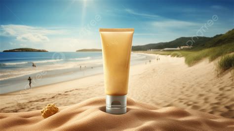 Sunscreen on a beach