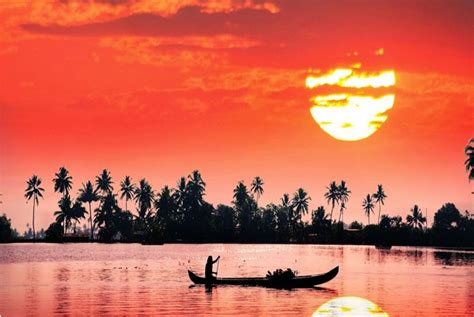 Sunset Over Kerala Backwaters