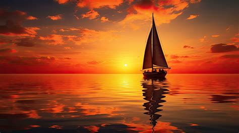 Sunset Sailing Reflection