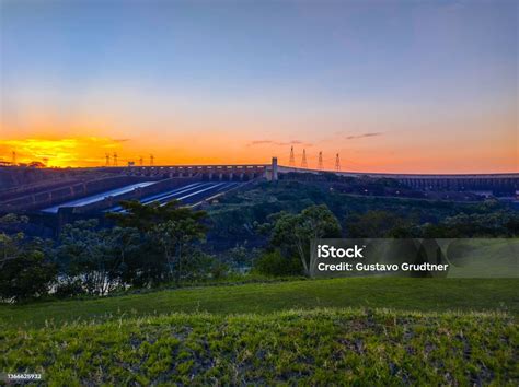 Sunset at Itaipu Dam