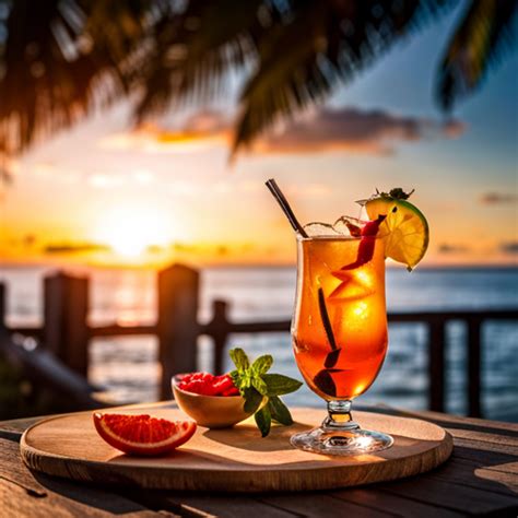 Sunset drinks ocean