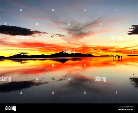 Sunset on Uyuni Salt Flats