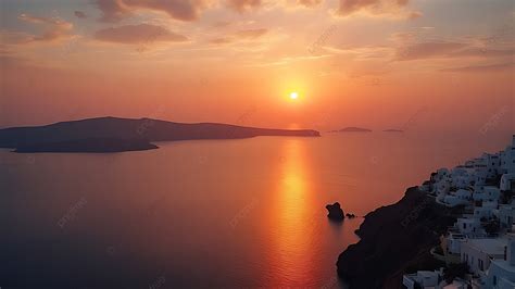 Sunset over Greek Islands