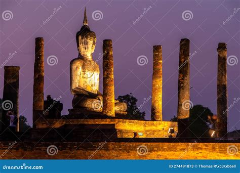 Sunset over Sukhothai Temples
