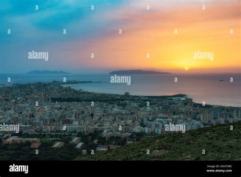 Sunset over the city of Trapani