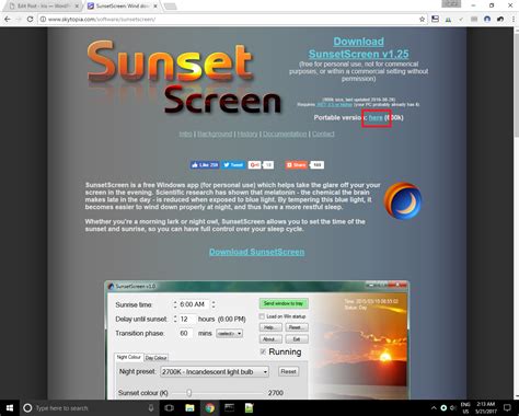 SunsetScreen for Windows