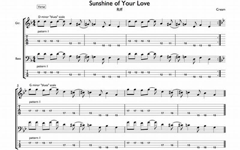 Sunshine Of Your Love Riff Image