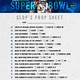 Super Bowl Prop Bet Sheet Printable