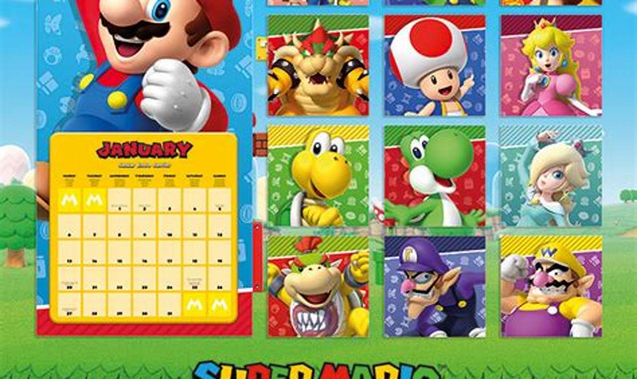 Super Mario Calendar 2024 Printable Check