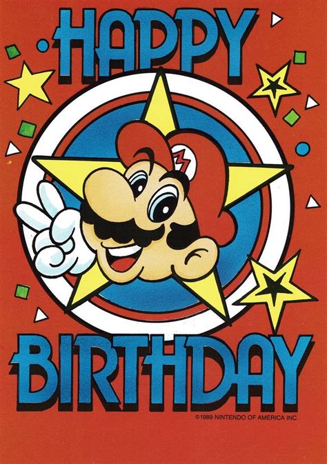 Super Mario Printable Birthday Card