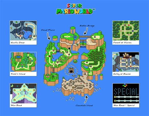 Super Mario World Map All 96 Levels